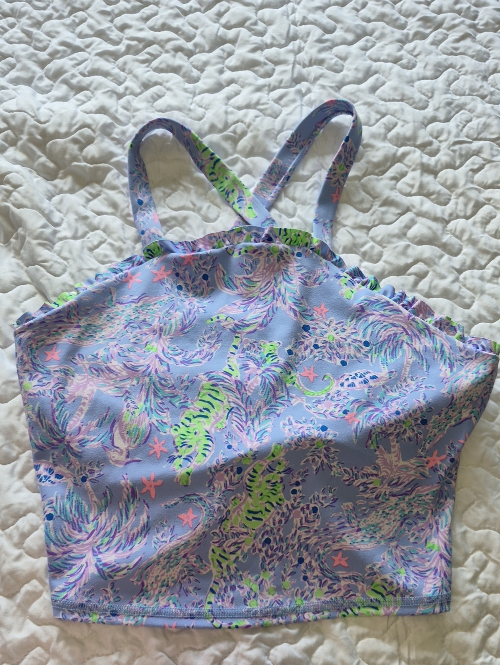 Lilly Pulitzer Luxletic Blue Peri Turtle Package UPF 50+ Tank Legging Set M - Picture 12 of 14